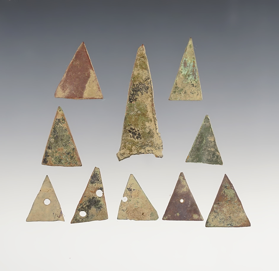 Set of 10 Kettle Points recovered at the White Springs Site in Geneva, New York. 