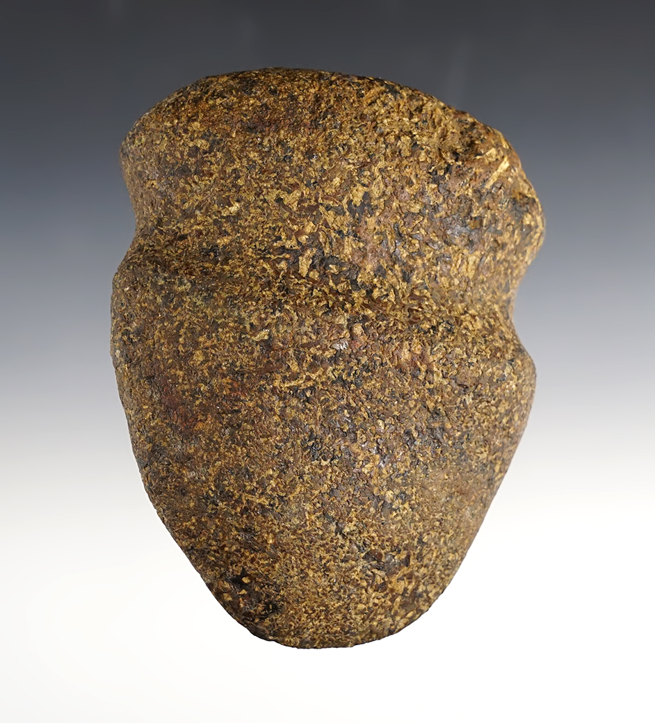 4 9/16" long Full Groove Axe made from patinated Hardstone. Found in Paulding Co., Ohio.