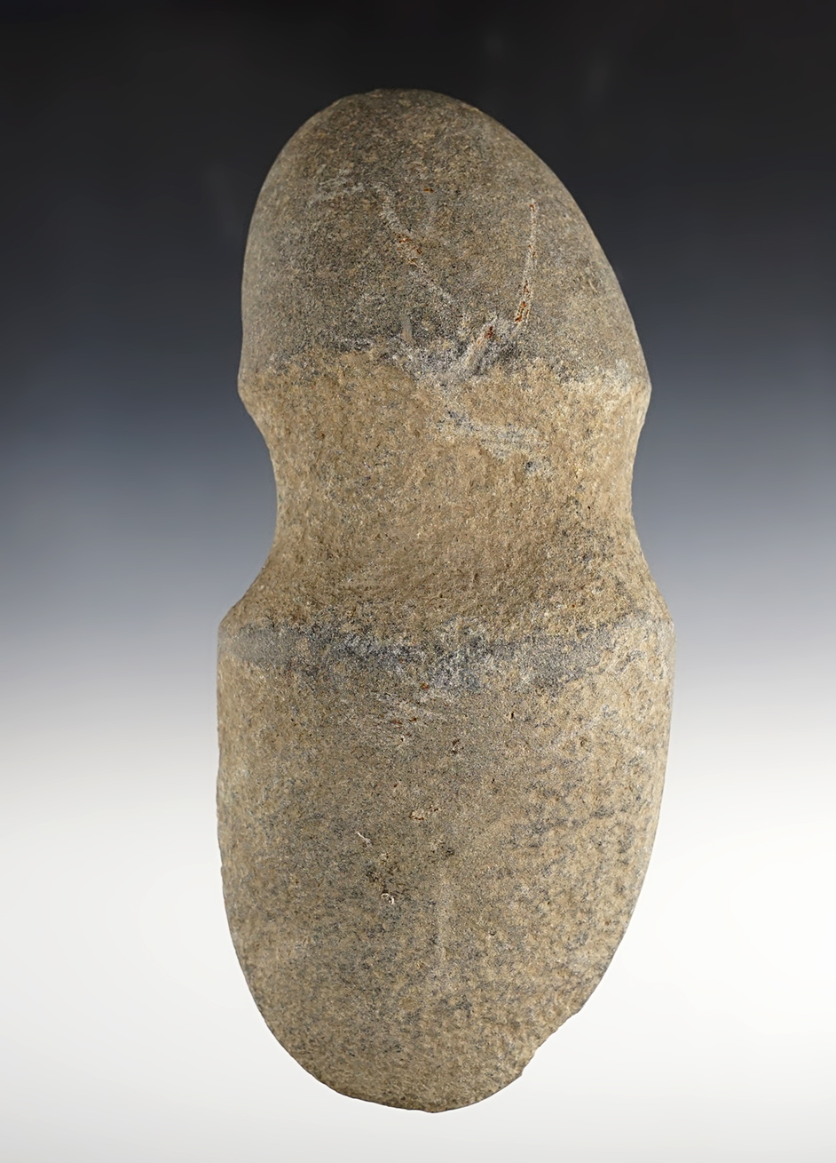 Unique 7 1/2" Full Groove Axe found in Jay Co., Indiana. Ex. Everett Cull collection.