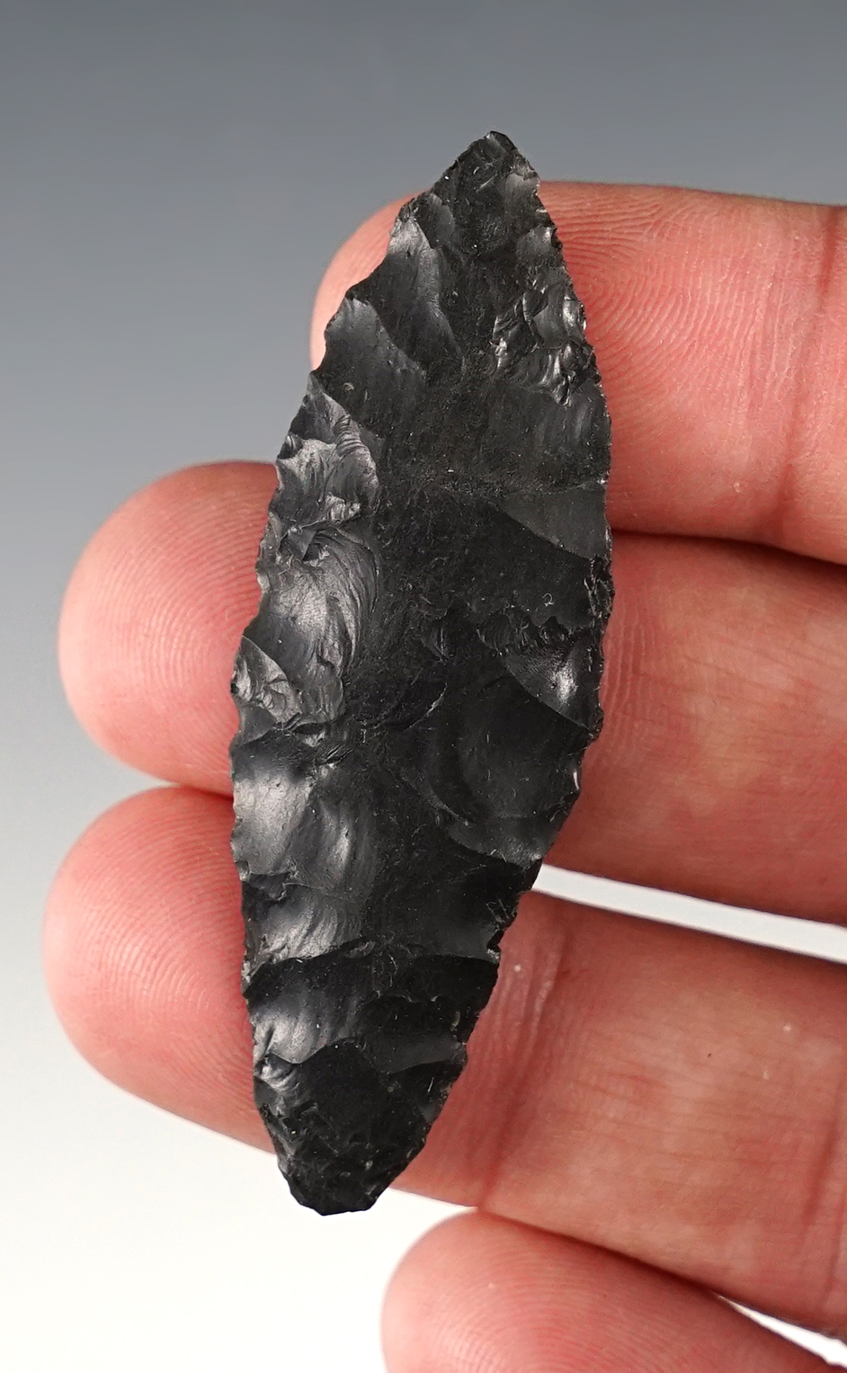Very nice flaking on this 2 1/4" Paleo Haskett found in a private ranch  in southern Oregon 