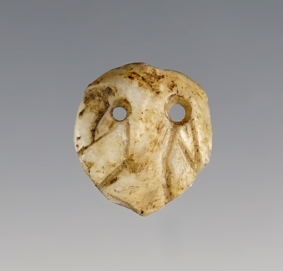 Rare! 5/8" Miniature Shell Weeping Eye Mask in excellent condition.  Fox Field Site - Kentucky.  