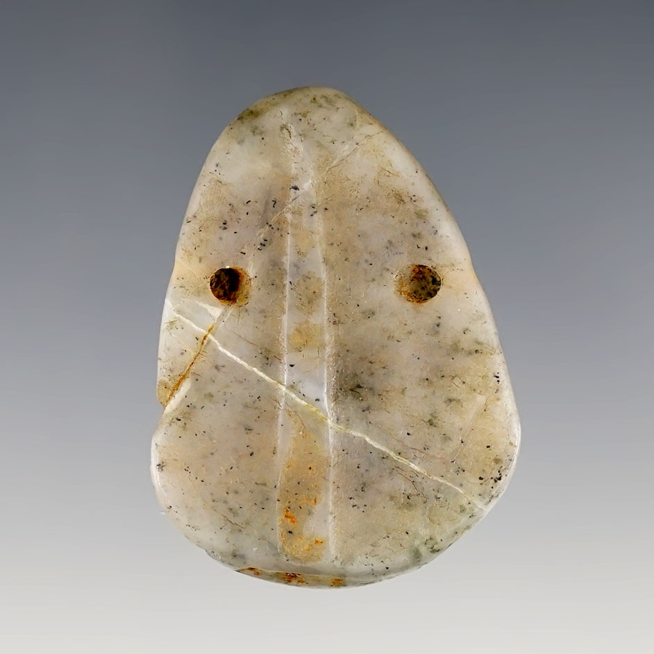 1 5/8" Heirloom Ax God Pendant made from beautiful translucent material. Costa Rica.