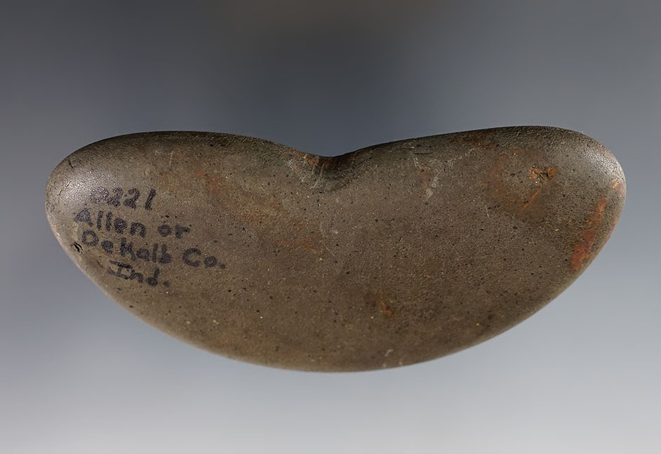 3 3/4" Tie On Bannerstone found in the St. Joseph River Valley in Allen or DeKalb Co., Indiana. 