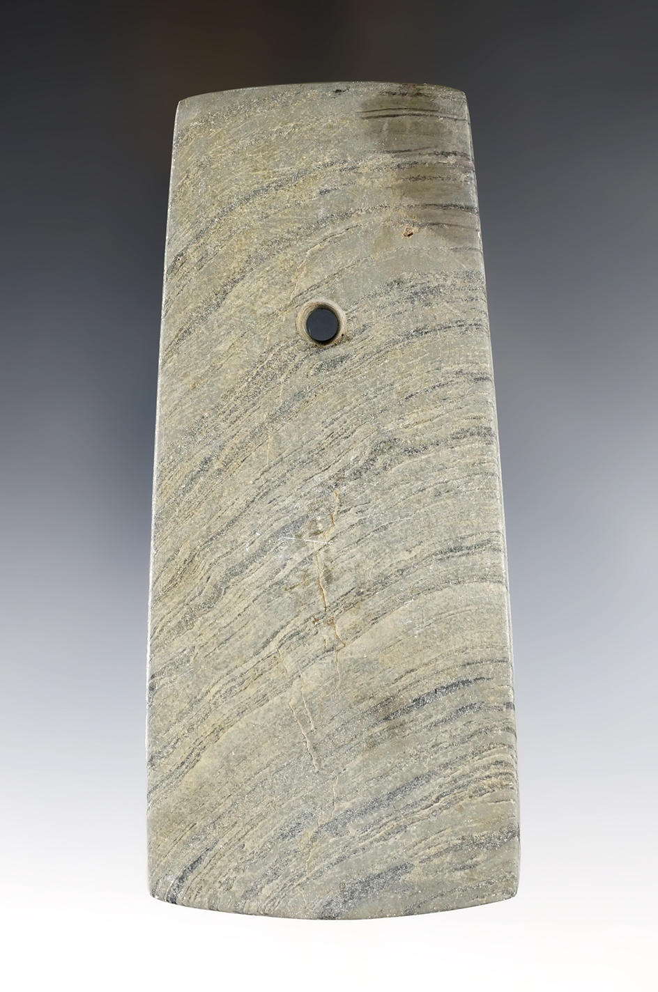 4 13/16" Adena Trapezoidal Pendant found near Bourneville in Twin Twp., Ross Co., Ohio. 