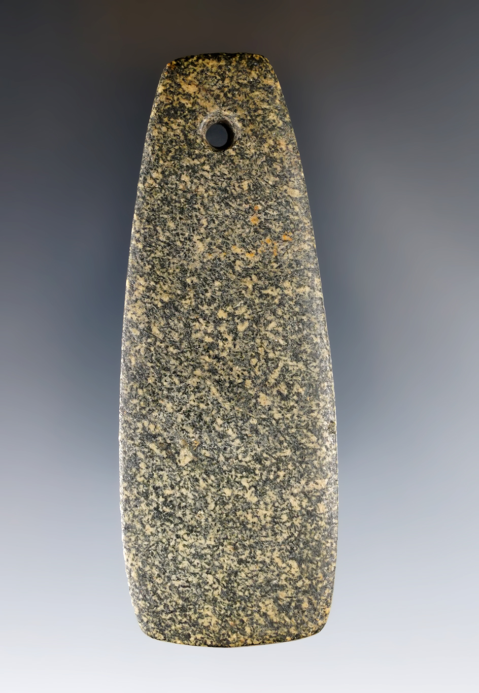 3 11/16" Intrusive Mound Trapezoidal Pendant made from Granite. Found in Clark Co., Ohio. Pictured! 