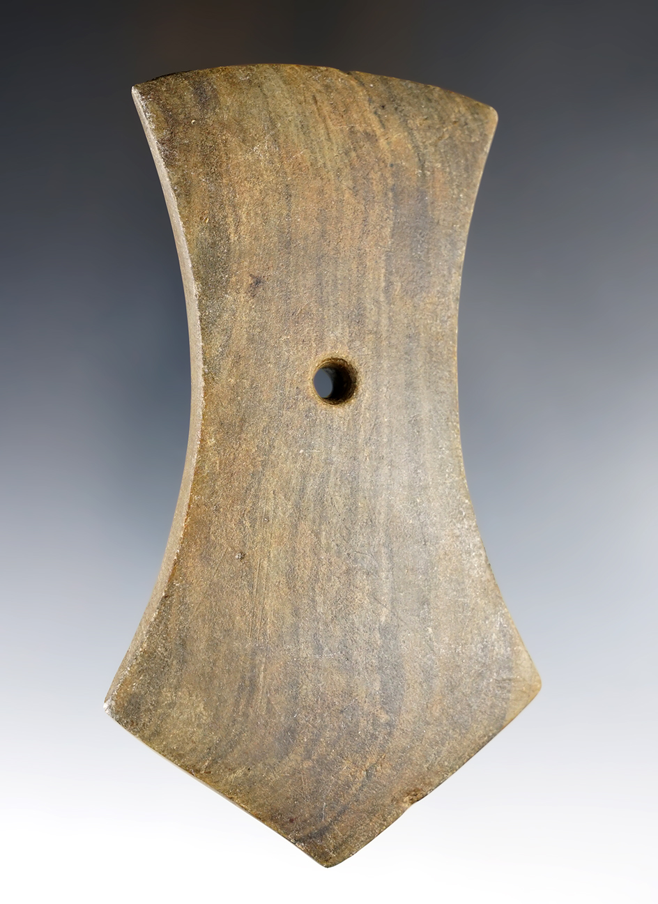 Excellent style on this 4 5/8" Hopewell Pentagonal Pendant found in Mercer Co., Ohio. Pictured!