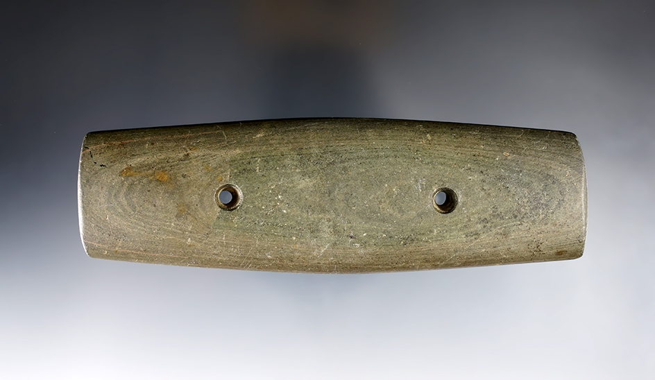 5 1/2" Hopewell Expanded Center Gorget. Darke Co., Ohio. Pictured in Who's Who #8. Ex. Copeland