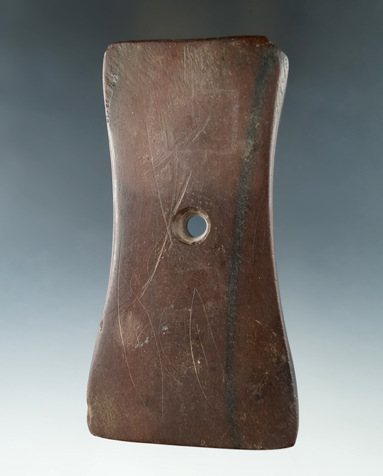 4 15/16" Adena Bell Pendant- Barry Co., Michigan. Pictured in Who's Who #9,  #10. Ex. Earl Townsend.