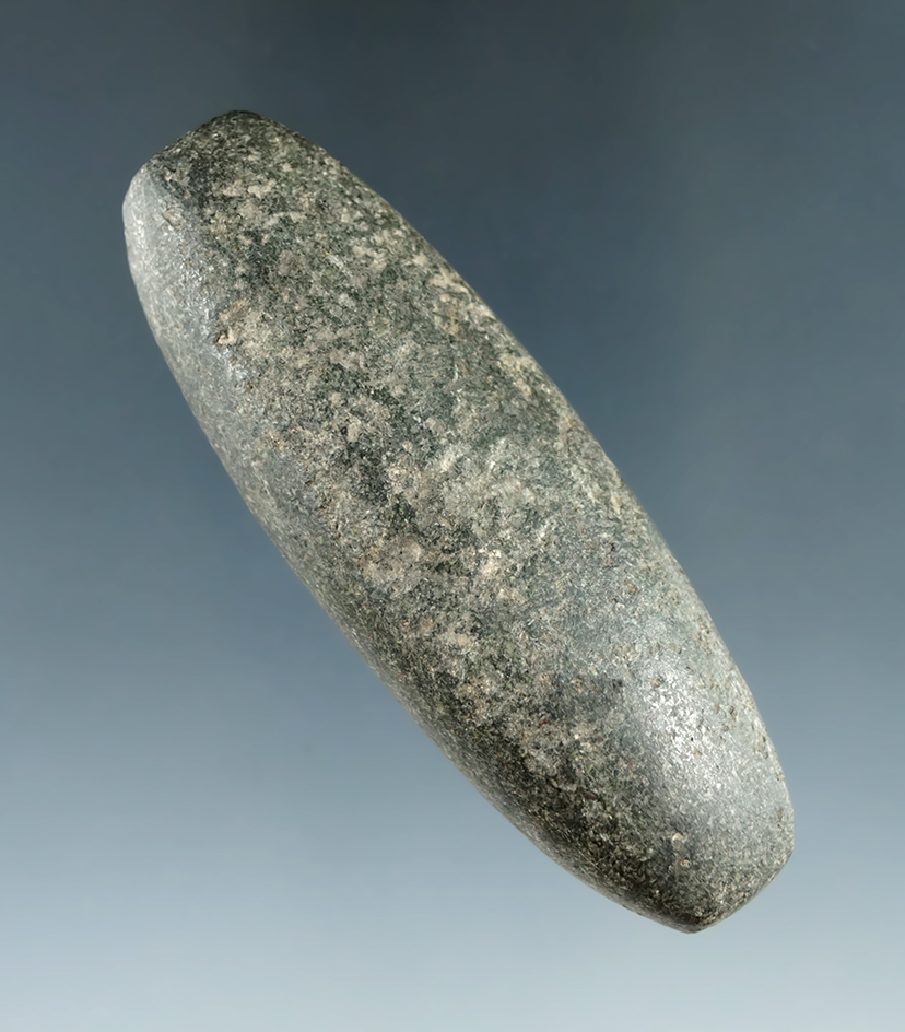 2 15/16" Archaic Bar Weight made from Hardstone, found in Delaware Co., Ohio. Ex. Richard Turner.