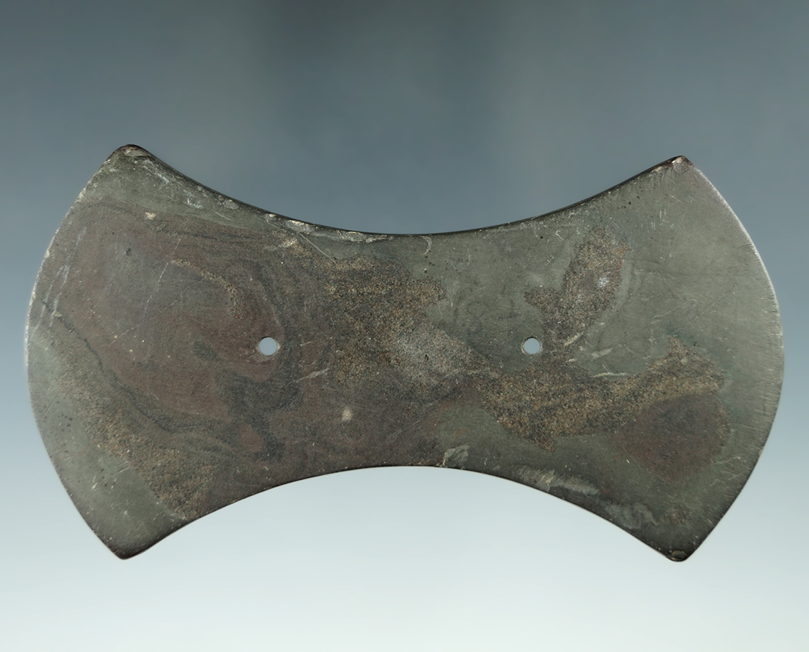 4" Adena Bi-Concave Gorget - Bracken Co., Kentucky. Pictured in Who's Who #9, page 363.