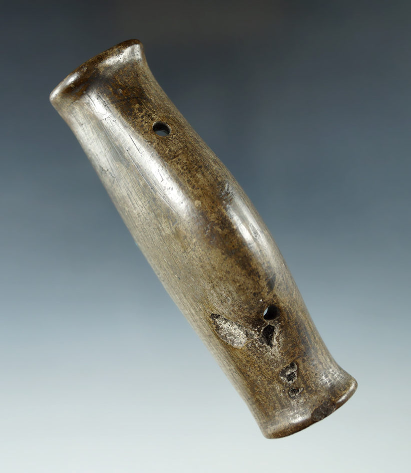 4 1/4" Scooped Bar Amulet - Seneca Co., Ohio. Pictured in Birdstones of the North American Indian.
