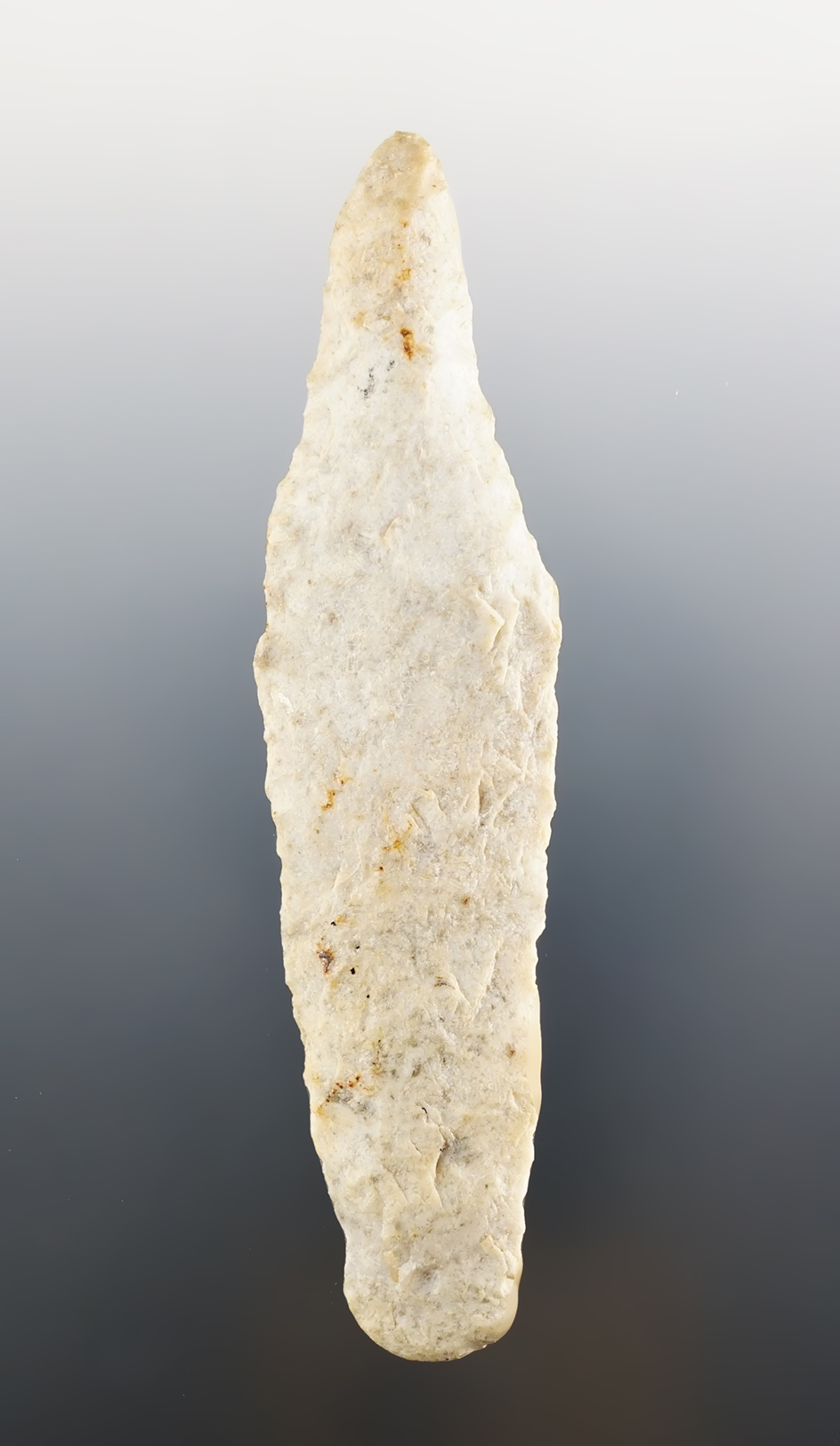 4 3/8" Sedalia Drill found in Iowa. Excellent ancient grinding to  the base area.