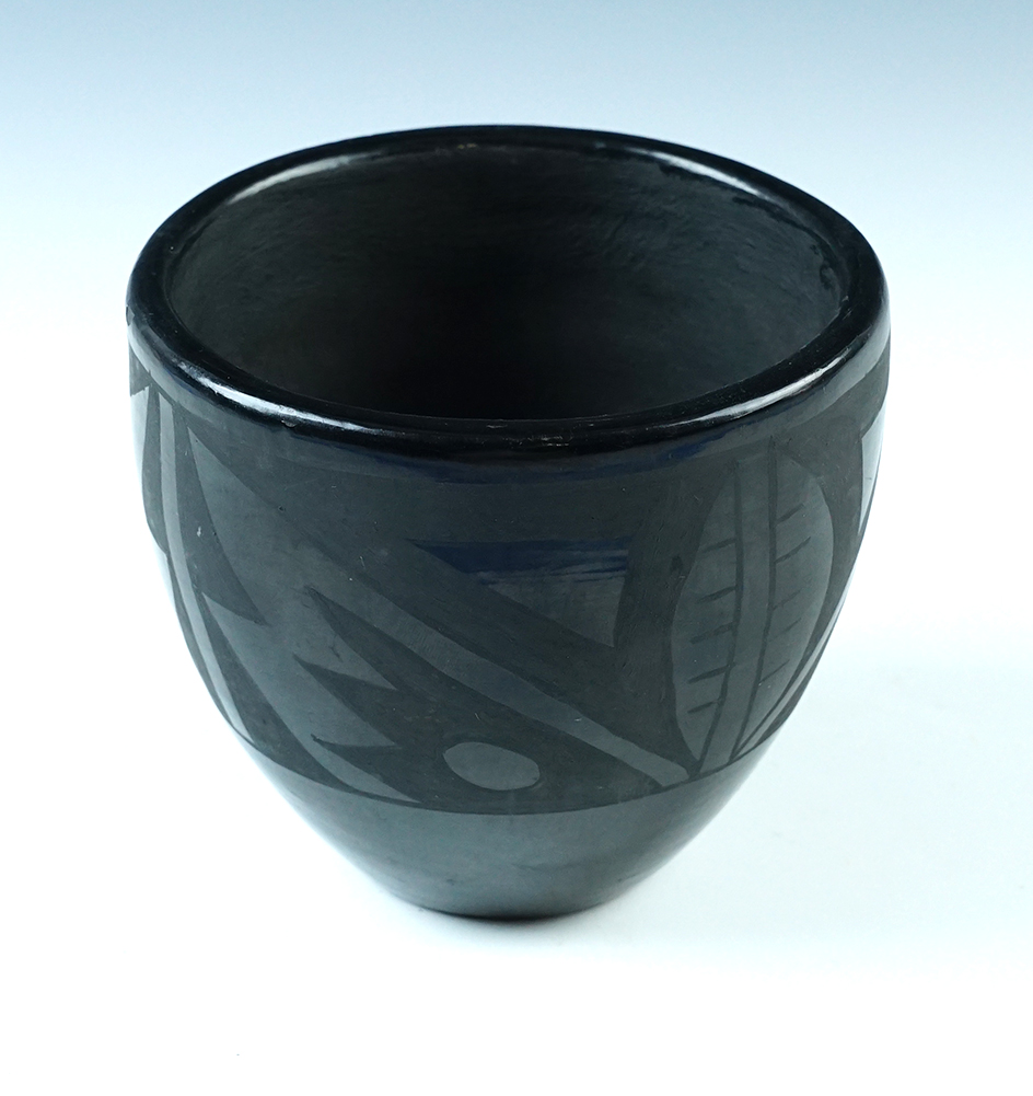 Nice 4 1/4" Contemporary Santa Clara Pottery Vessel by Barbera Mertinez. Signed on bottom.