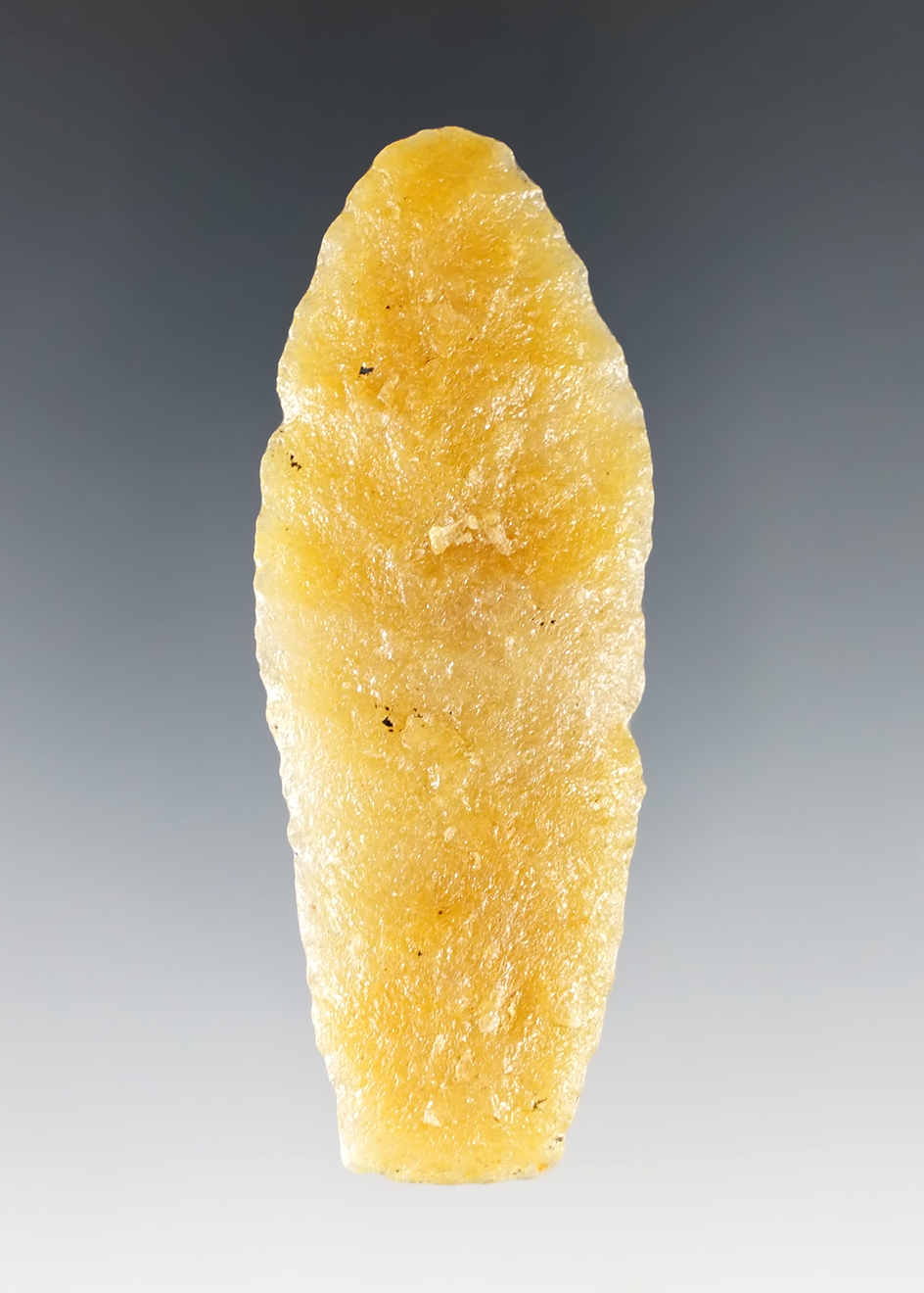 Rare 2 7/8" Paleo Lanceolate - Hixton Quartzite. Ancient grinding to the base. Waushara, Wisconsin.