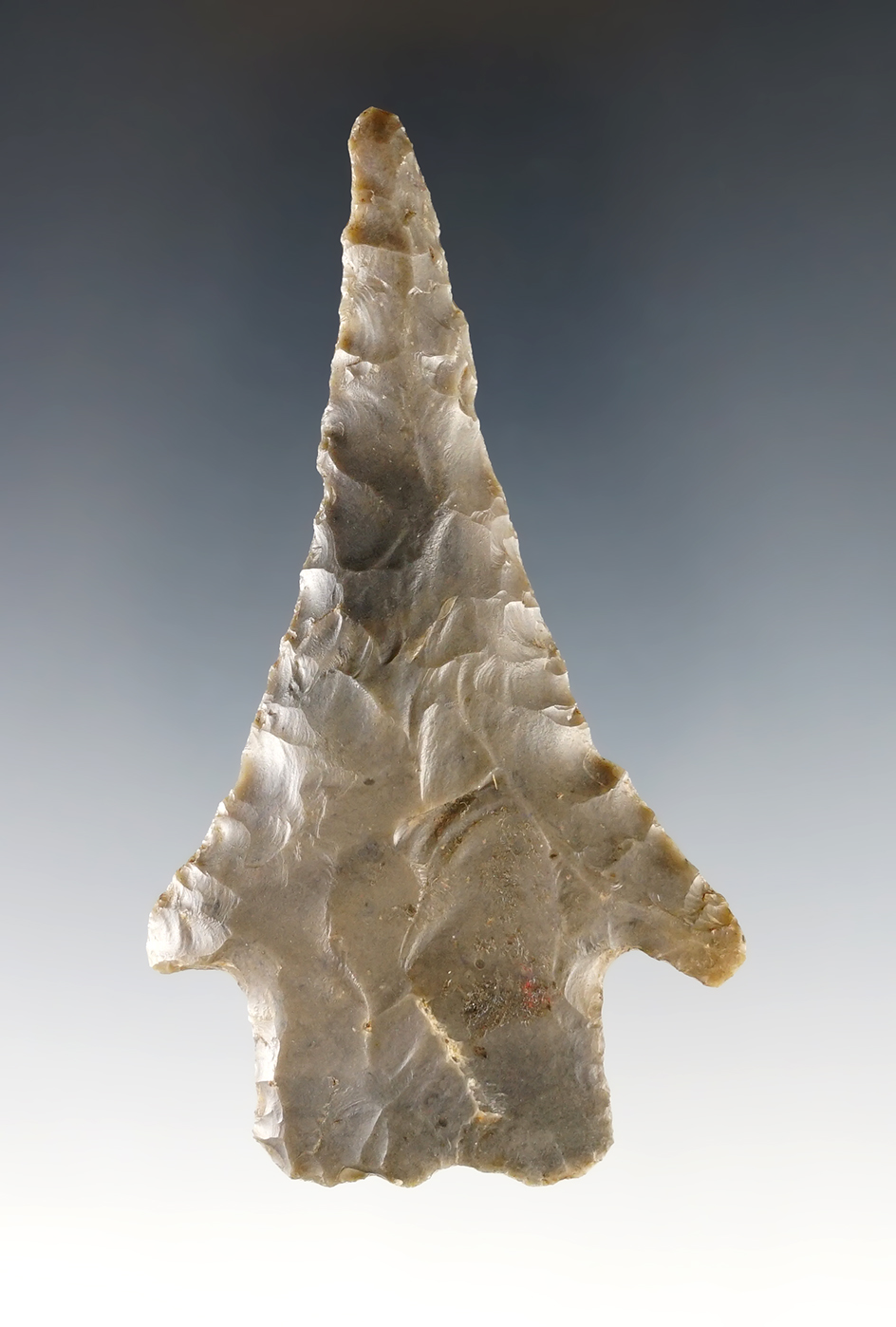 Nicely styled 3 1/2" Stemmed Drill found in the Midwest. Comes with a Dickey COA.