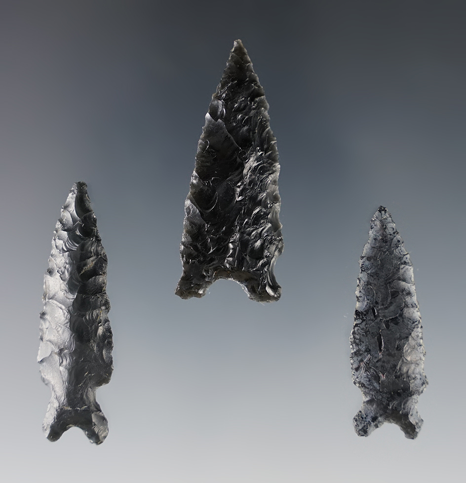 Set of 3 well made Points found in Southeast Oregon. Ex. Wilke.