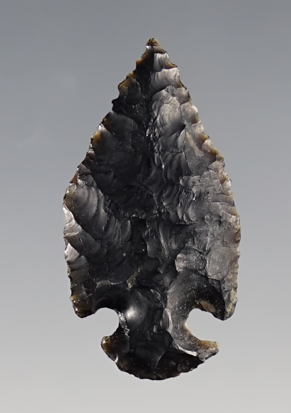 1 7/8" Desert Sidenotch found near the Lower Klamath Lake, California. Ex. Marlene Culpitts.