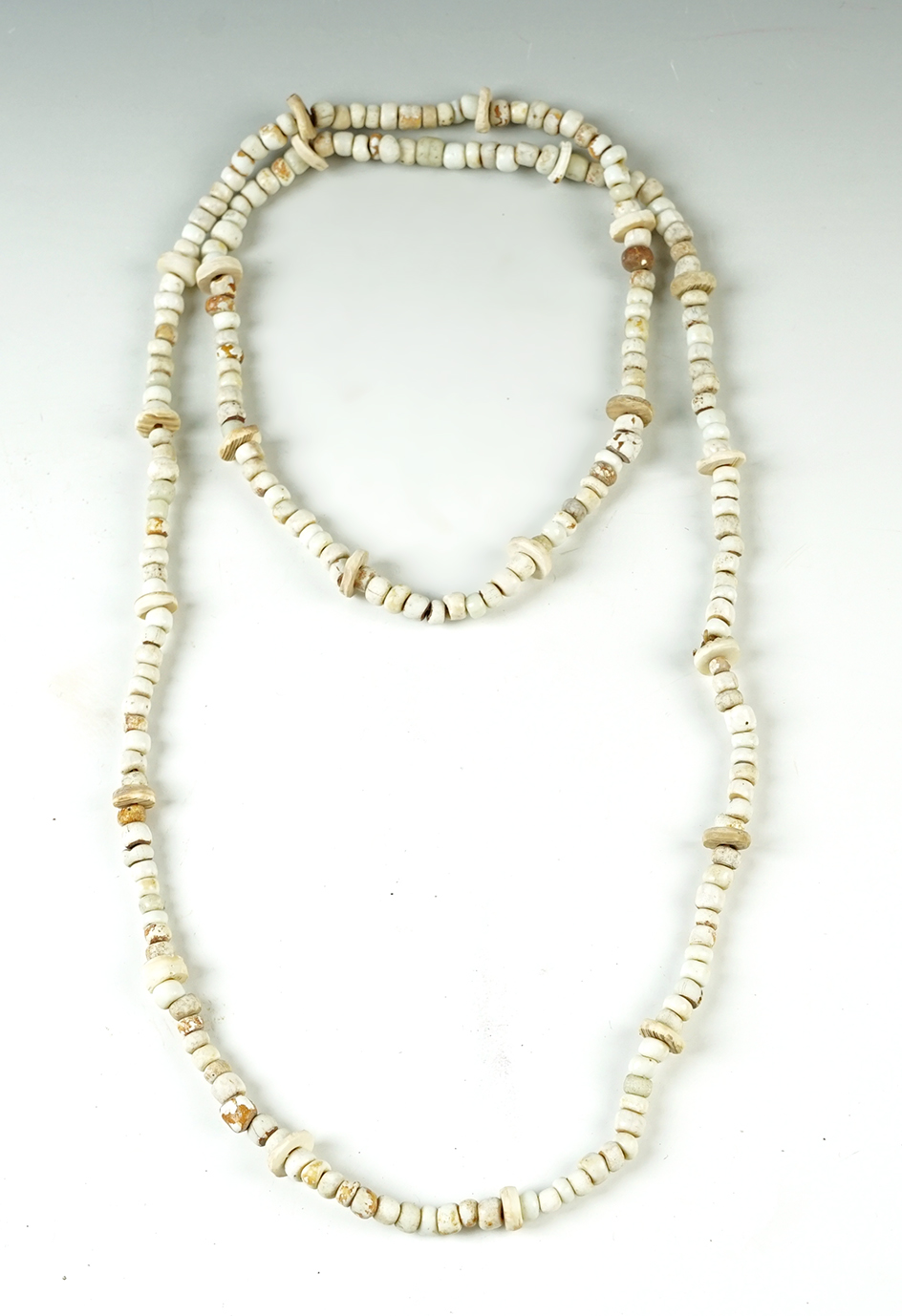 Large 40" long strand of beads recovered in Colusa Co., California. Ex. Chris Ehkre. 