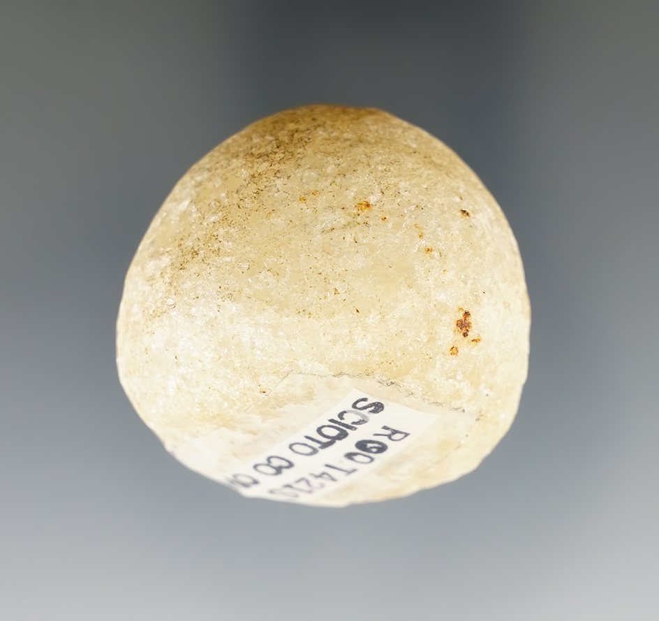 1 3/8" Cone made from white Quartz. Found in Scioto Co., Ohio. Ex. Charles Atkinson Collection.