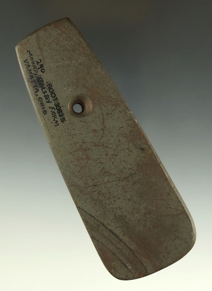 4" Hopewell Rectangular Pendant  found in Wood Co., Ohio. Ex. Wright, Vanderlaan Collections.