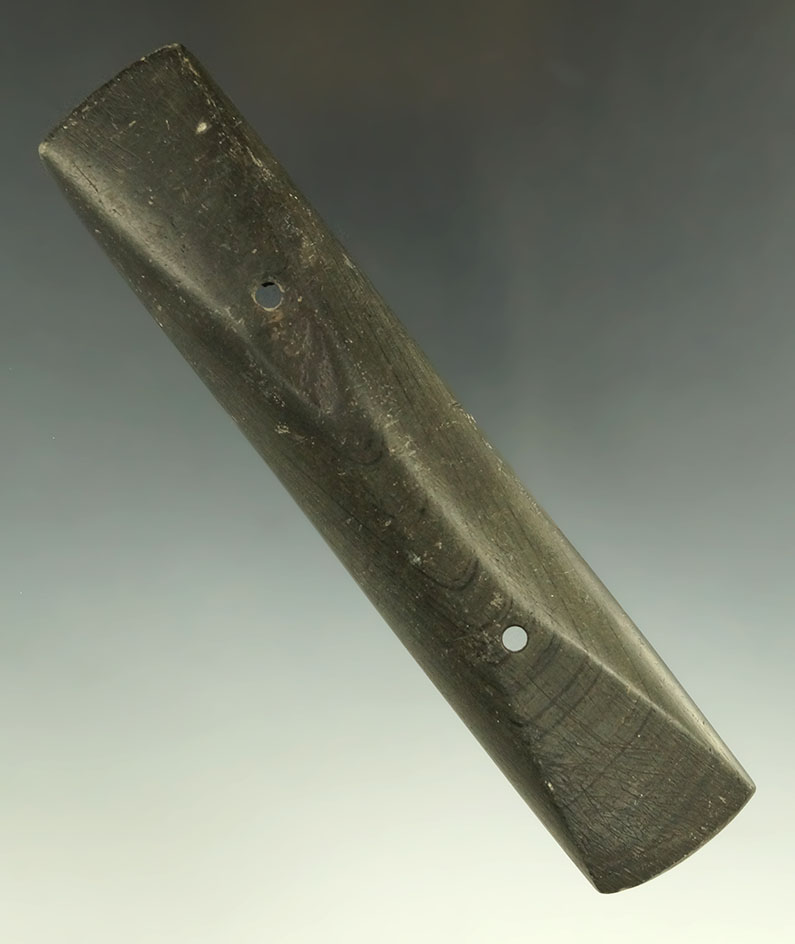 Rare Style! 5 1/2" Glacial Kame Keel Gorget found in Franklin Co., Ohio. Ex. Gilbert Dilley Collecti