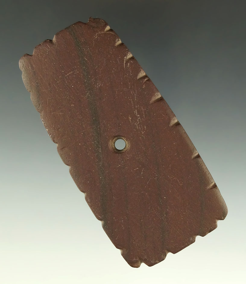 3 1/2" Hopewell Rectangular Pendant, Preble Co., Ohio. Ex. Shipley, Schatz, Hillen, Jackson. Picture