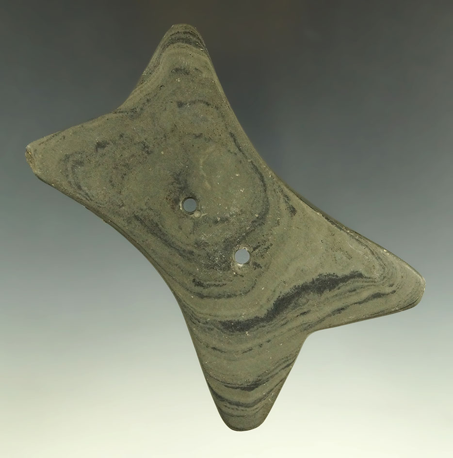 Very rare 4 3/8" Reel Gorget found in Wood Co., Ohio. Pictured.