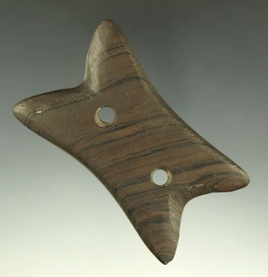 3 1/8" Reel Gorget Fulton Twp., Fulton Co., Ohio. Ex. Dr. Gordon Meuser, #809/5 Collection.