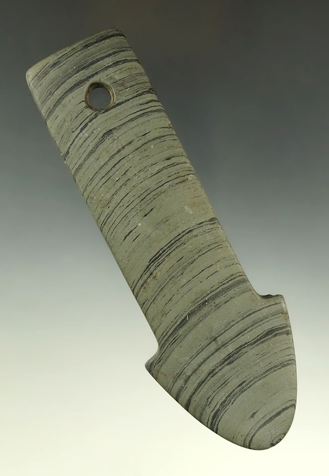 Fine 5 7/8" Adena Anchor Pendant - Belmont Co., Ohio.  Ex. Stanley Copeland,  Pictured in Ohio Arch.