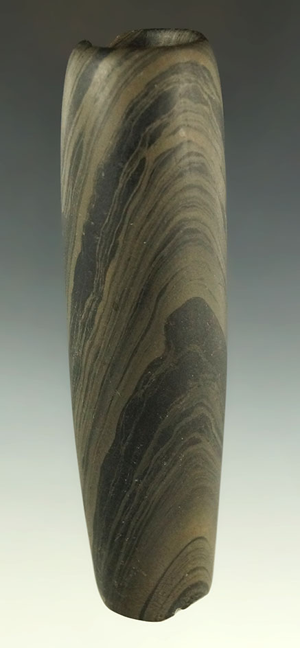 4 5/8"Tubular Bannerstone - Allen Co., Ohio. Pictured in Who's Who #2, page 58. Ex. Archie Diller.