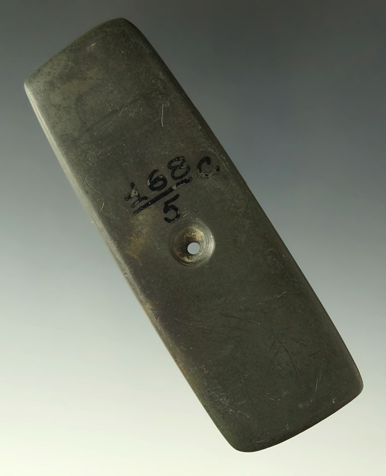 3 1/2" Hopewell Rectangular Pendant found in Richland Co., Ohio. Ex. Craig, Meuser, Waibel.