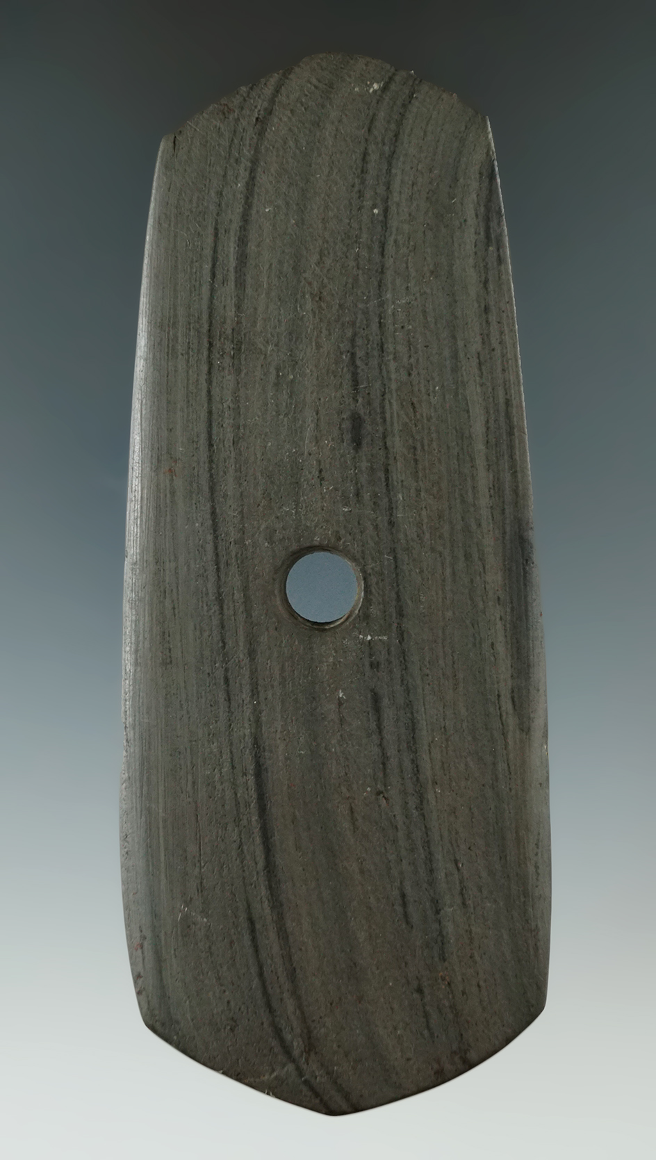 Pictured! Rare style 4 11/16" six-sided Shield Pendant found in Allegheny Co., New York.