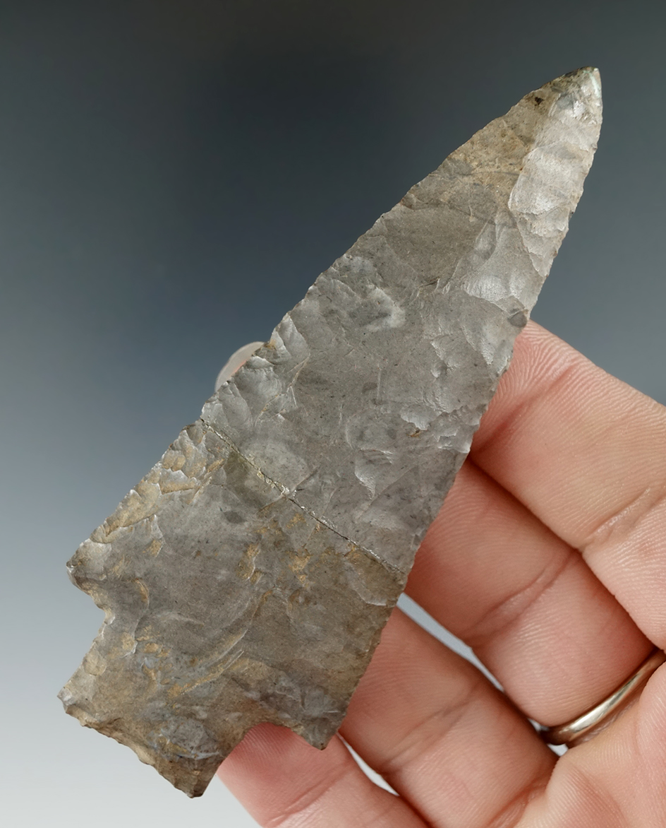 4 9/16" Genesee - Onondaga - minor restoration to end of tip. Glued at midsection.  Ontario Canada.