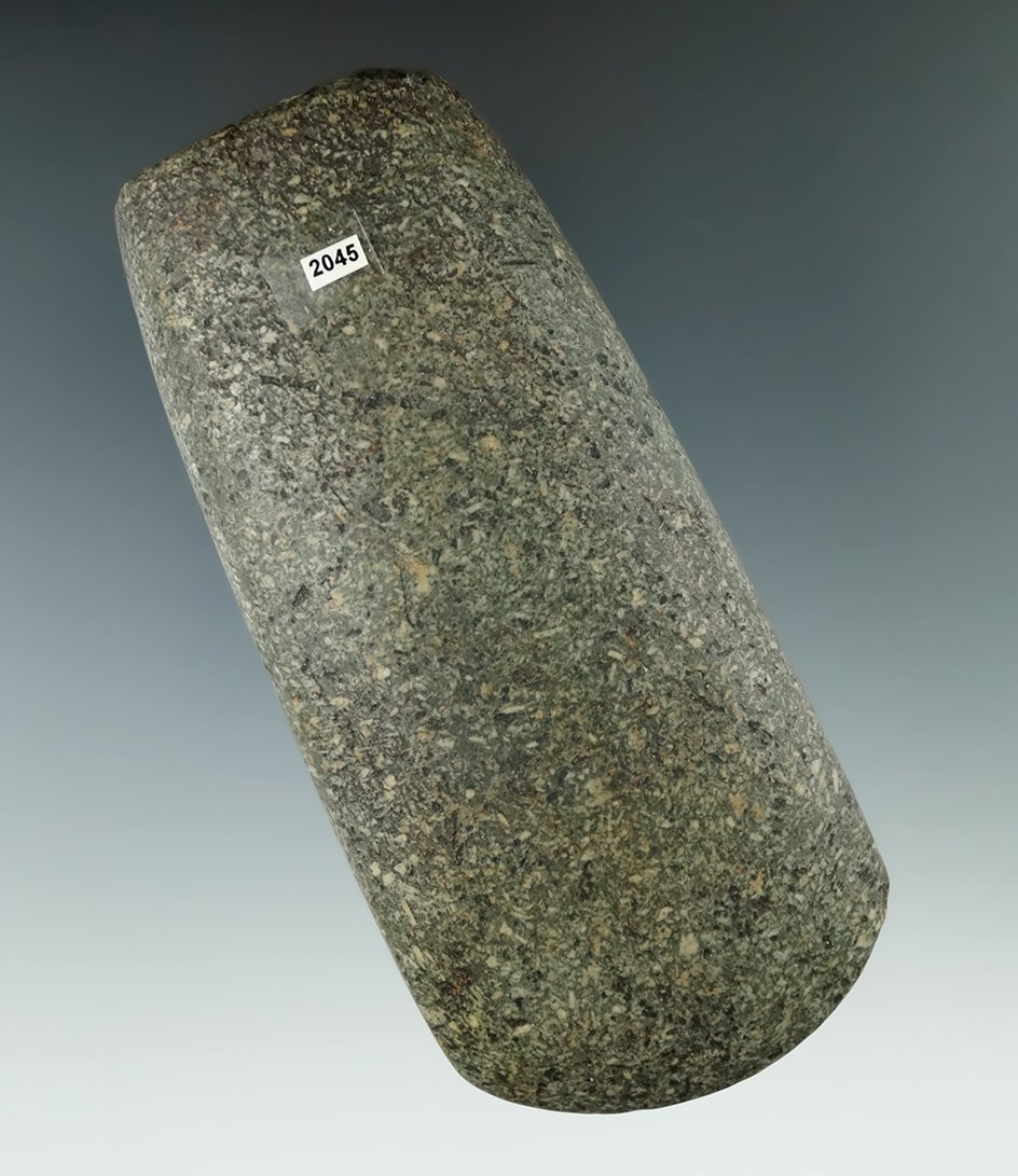 5 1/4" Hopewell Celt found by Vera Young's husband on their farm in Chelsa, Michigan.