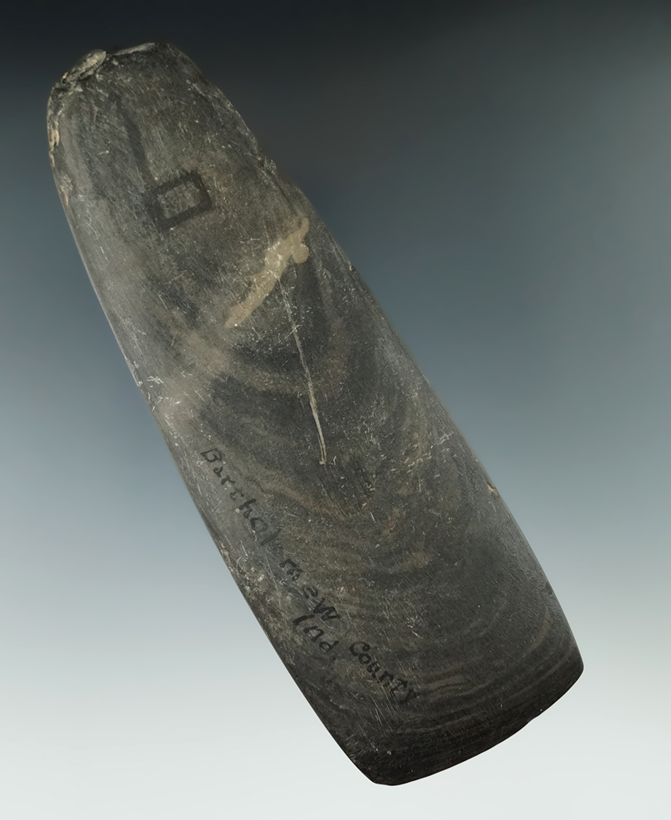 6 7/8" Slate Celt found in Bartholemew Co., Indiana.