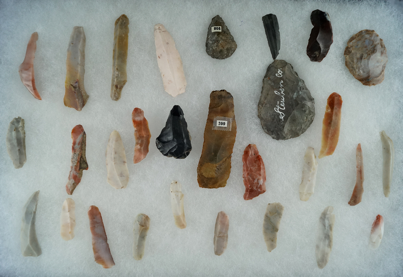 Group of 29 Bladelets and Blades found in Ohio.  Largest is 2 5/8".