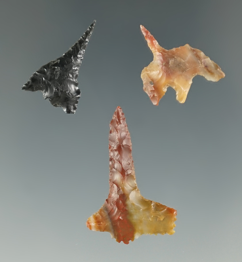 Set of 3 Calapooya Drills found at Fern Ridge, near Eugene, Oregon. Longest is 1".