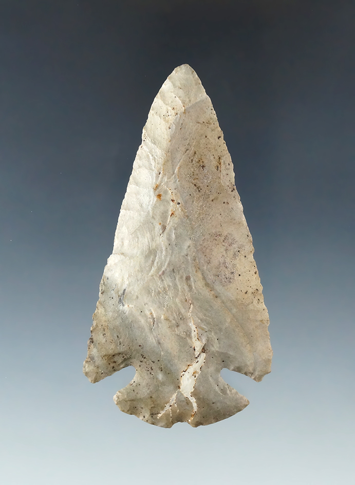 3 3/8" Dovetail made from Attica "Indiana Green" Chert, found in Wayne Co., Indiana.