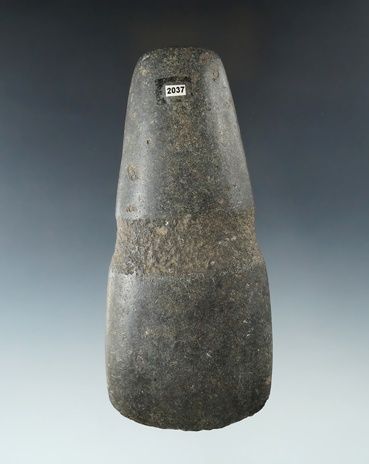 Rare style! Nicely polished 5 3/16" Full Groove Celt found in Ohio. Ex. Dick Putterbaugh.