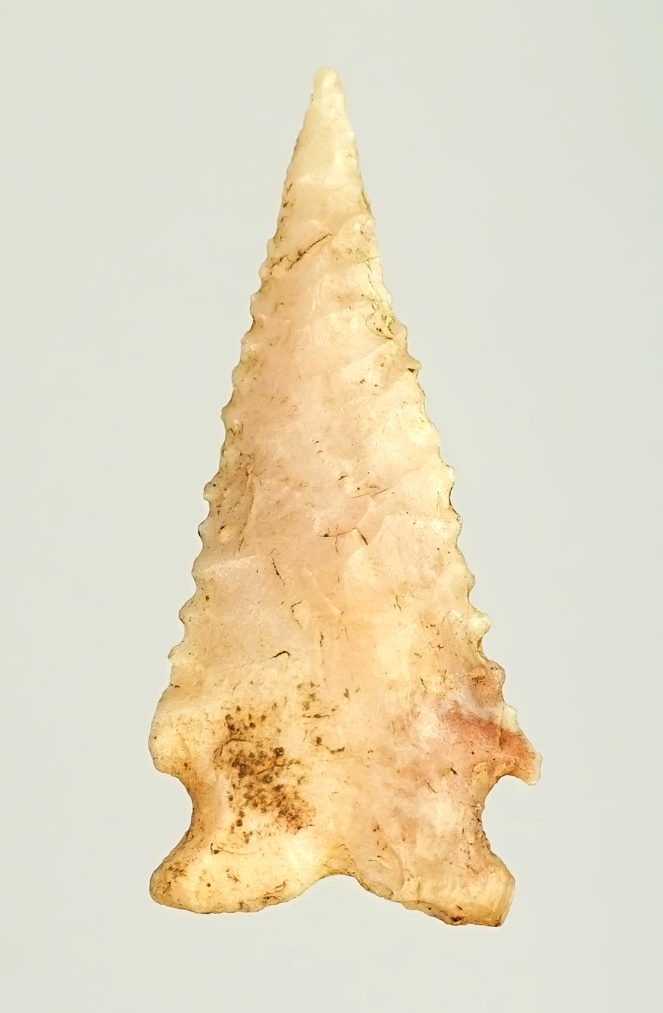 Thin and well made 1 1/4" Snake River with fine serrations. Found close to the Columbia River.