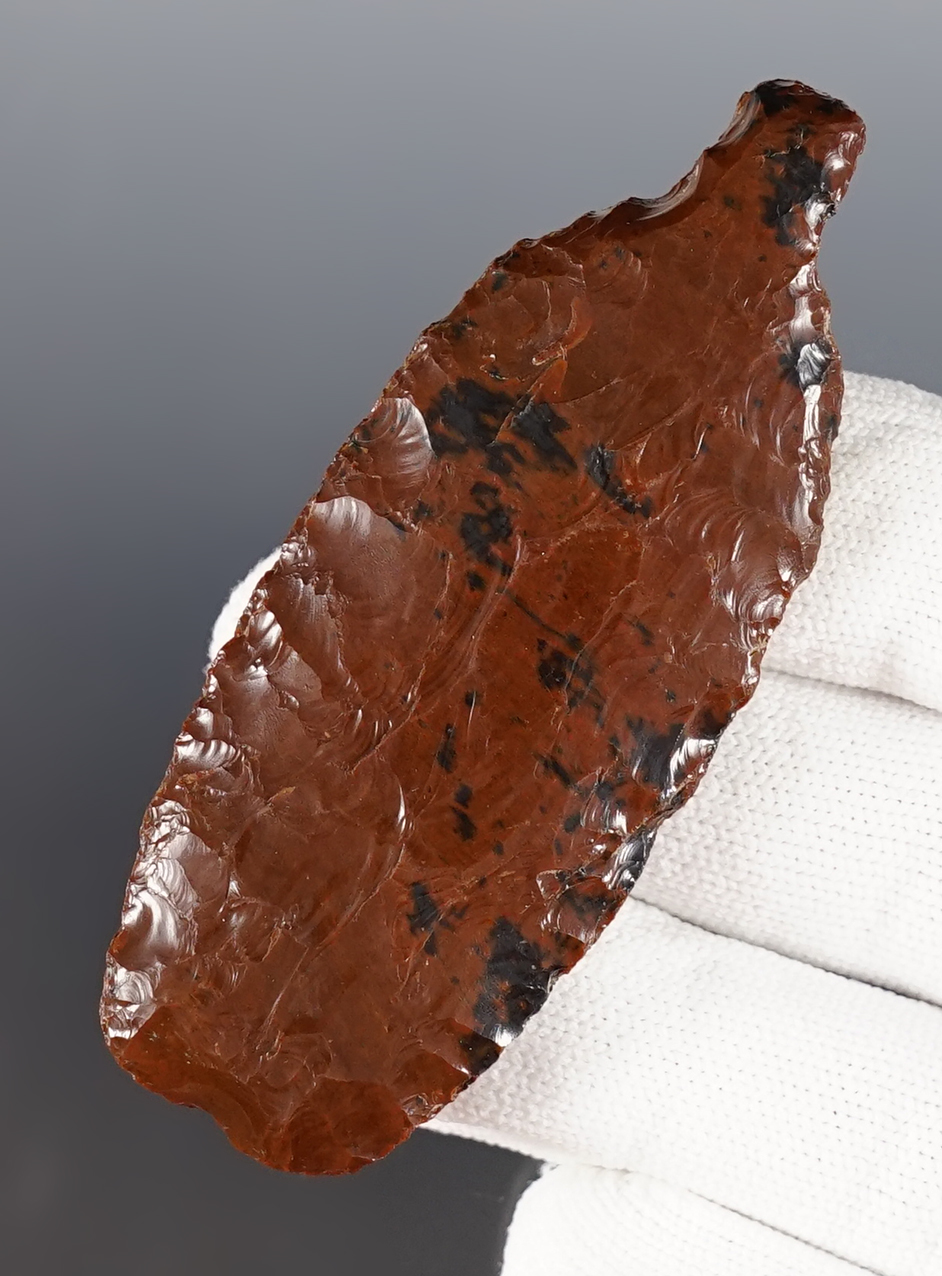 3 1/16" Pipe Drill - Mahogany Obsidian. Found by S. Mahob, Santa Clara Co., California. 