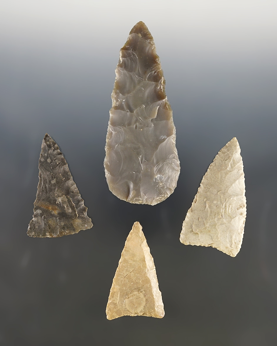 Set of 5 Texas Knives in good condition. The largest is 3 3/4". Certificate of Deaccession for blade. 