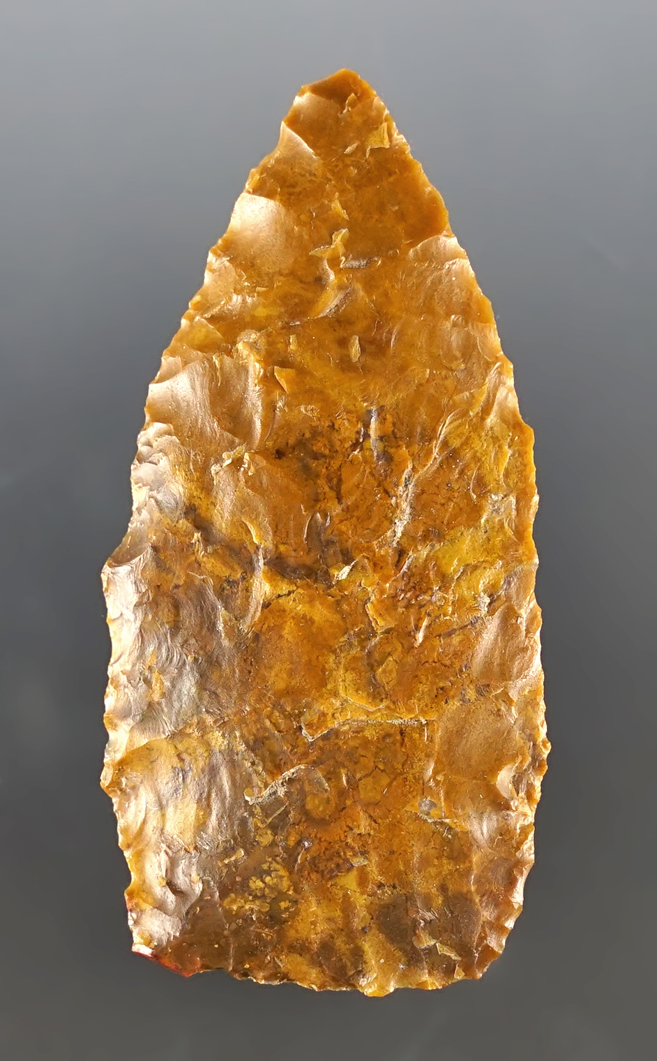 2 9/16" Atlatl Valley - colorful Jasper. Found at the Maybe Site near The Dalles, Oregon.