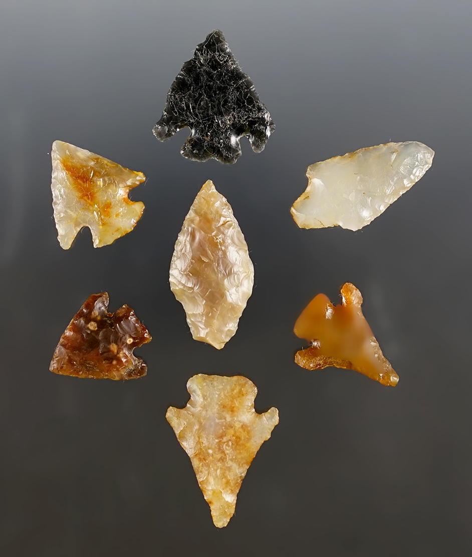 Set of 3 nice points found in in the 1960's near the Columbia River. The largest is 1 1/4".