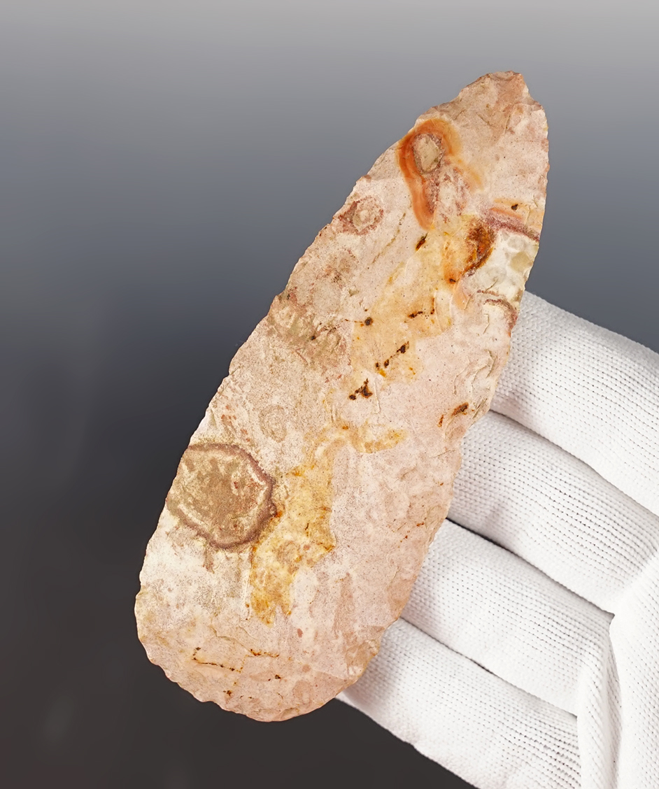 4 1/2" Illinois Blade that is nicely colored. Ex. Norman C. Mueller.