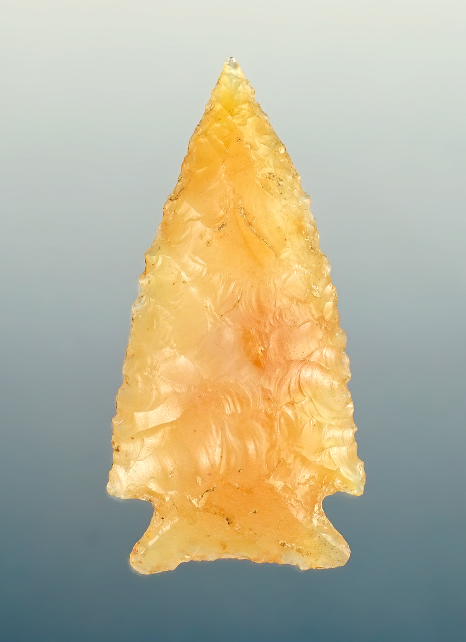 Superb! 1 9/16" perfectly made Snake River Dart found near the Columbia River, Oregon. Agate.