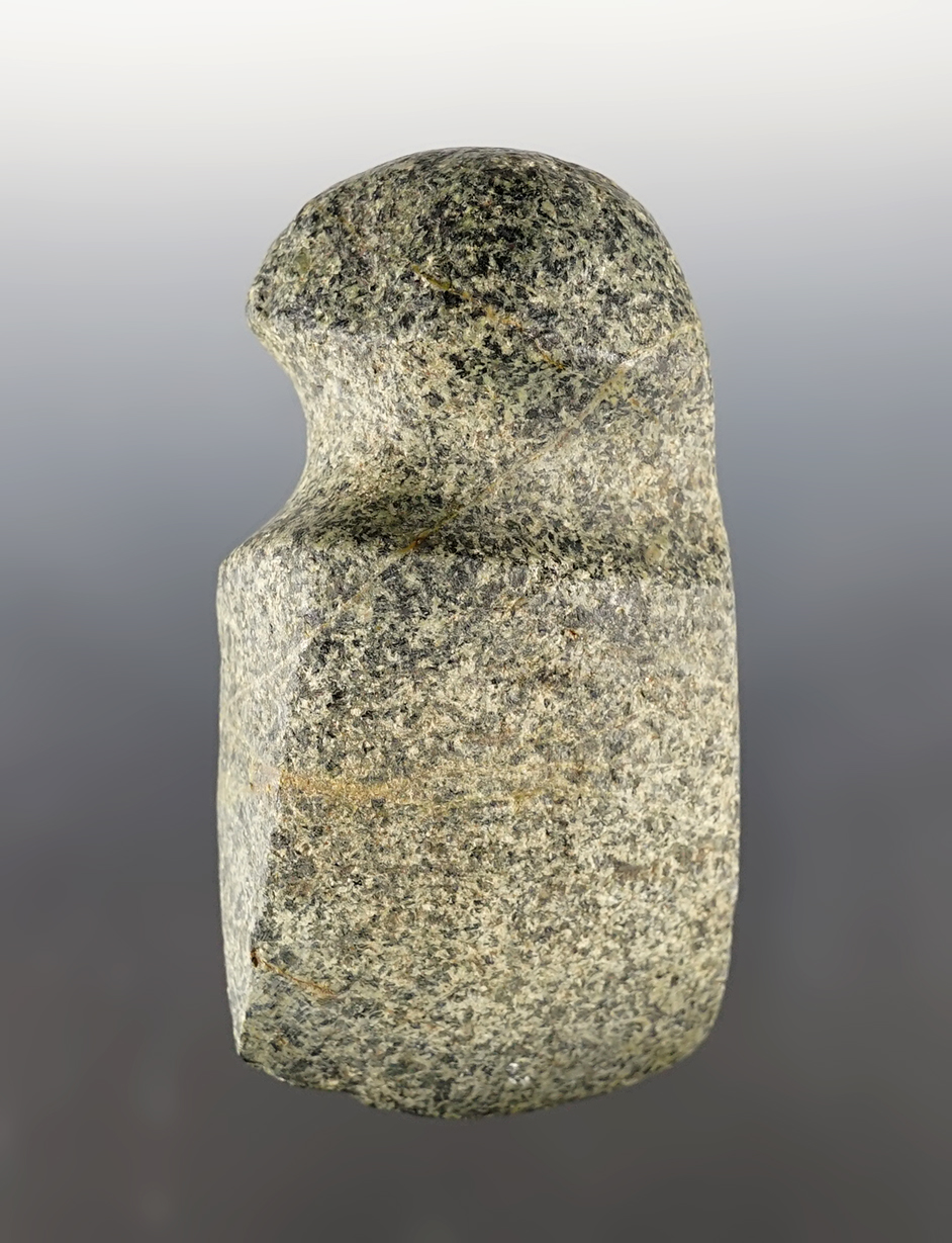 Well styled 4 3/8" long 3/4 Slant Groove Axe made from Hardstone. Found in Licking Co., Ohio.