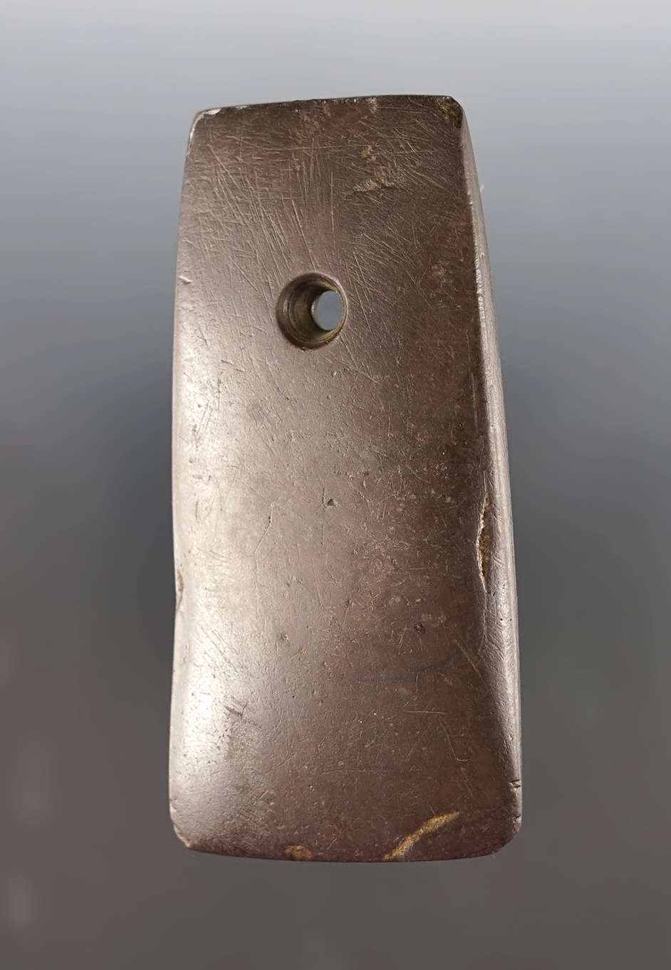 Well made 3 1/2" Pendant found in Franklin Co., Ohio. Made from Slate. Bennett COA.