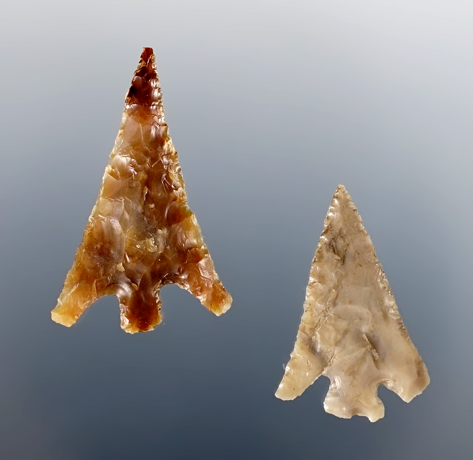 Pair of nicely made points found near the Columbia River, Oregon in the 1960's. 