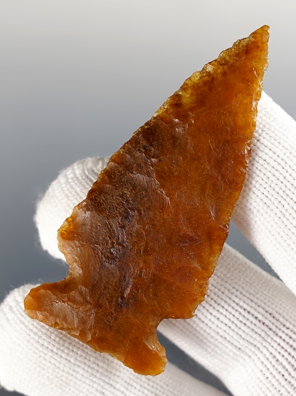 2 5/16" Sidenotch knife made from Agate. Found near the Mid-Columbia River in the 1960s. 